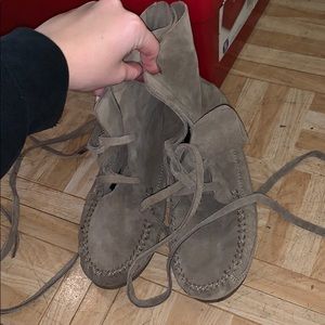 Lace up ankle Moccasins